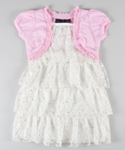 girls lace dress deal Toddler tiered lace dress w/ shrug jacket   $7