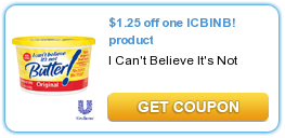 ICBINB Coupon Deal Coupon Reset!  $1.25 off I Cant Believe Its Not Butter! $.74 at Smiths