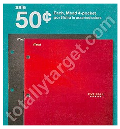 mead 4 pocket folder deal Mead Coupon = 2 FREE Notebooks at Target!