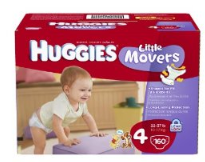 Huggies Little Movers size 4 160 ct Huggies Little Movers size 4 160 ct Huggies Little Movers online Amazon Coupon = $.18/diaper