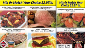ridleys mix or match meat deals 300x169 Ridley’s Family Market Weekly Deals: September 4 10 (Stock up on Surf Laundry Detergent & Colgate Toothpaste!)