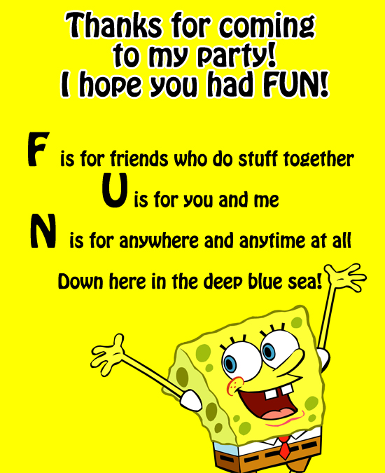 SpongeBob Birthday Party Ideas FREE Spongebob Printable Utah Sweet 