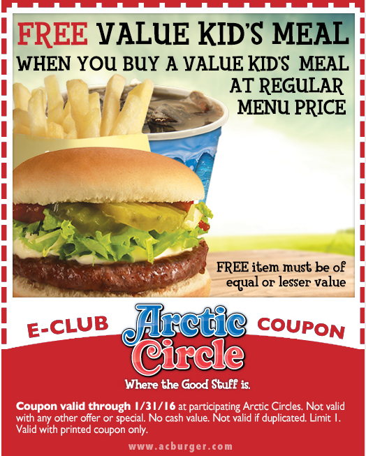 Arctic Circle Buy One Get One FREE Kids Meals! Plus 1 Cheeseburgers