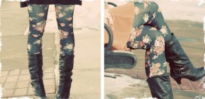 vintage floral leggings