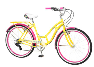26″ Schwinn Clairmont Women's Cruiser Bike, Yellow/Pink ...