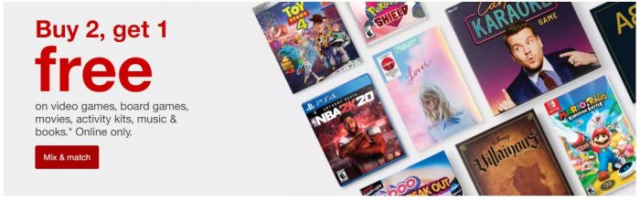 target buy 2 get 1 free games