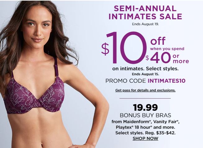 Intimates Sale: Bras for only $11.54 + Free Shipping *Kohl's