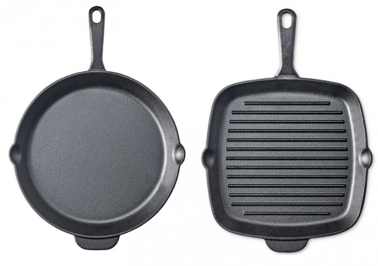 Martha Stewart Essentials 12″ Cast Iron Skillet or 10″ Grill Pan for ...