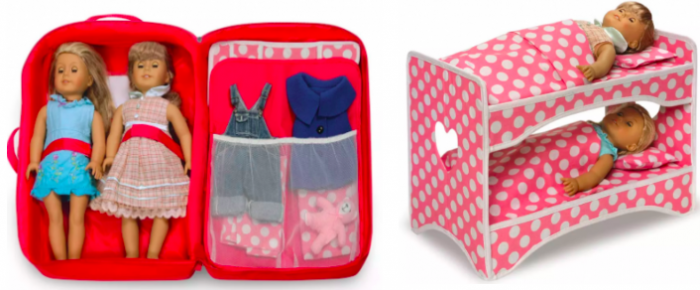 doll travel case with bed