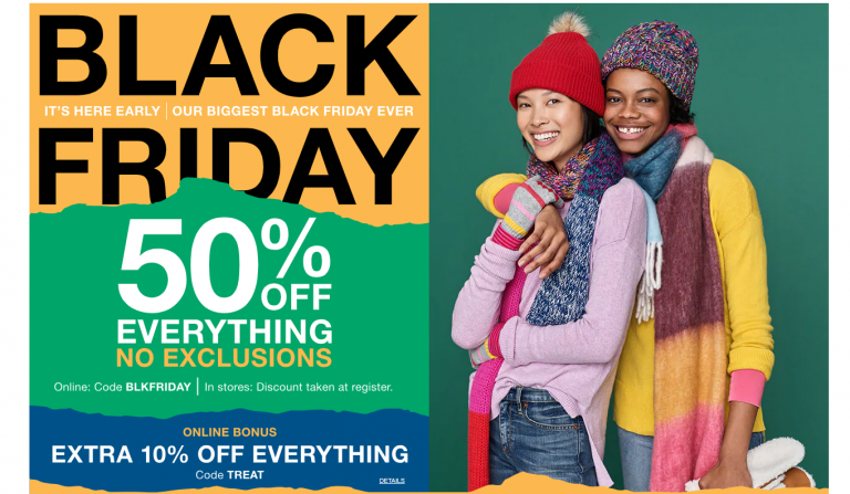 GAP Black Friday! Online Deals Available NOW! 50% off + Extra 10% off ...