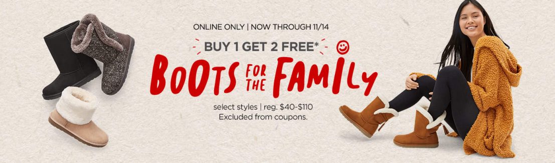 buy 1 pair boots get 2 free