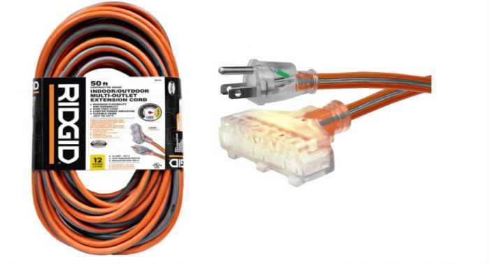 ridgid ridgid 50 ft 12 3 multi outlet extension from