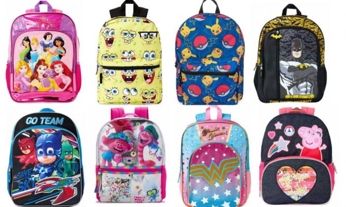 Kids Character Backpacks $7.50 or Backpack 5-Pc Sets $11.99-$12.99 ...