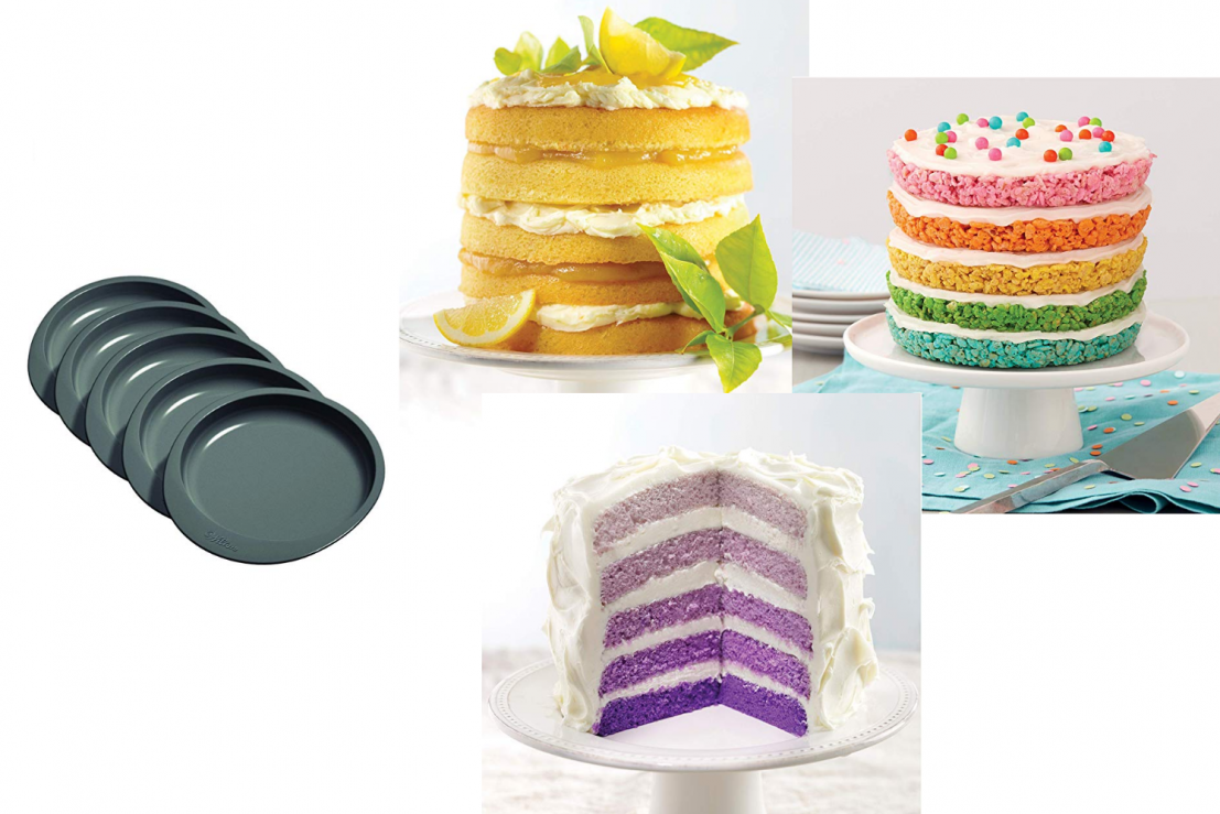 Wilton Easy Layers 5-Piece Layer Cake Pan Set, 6-Inch 