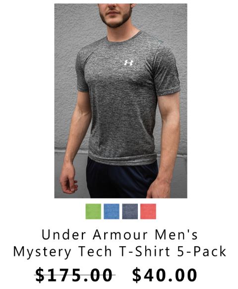 price of under armour t shirts