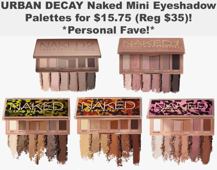 URBAN DECAY Naked Mini Eyeshadow Palettes for $15.75 (Reg $35)! *Personal Fave!*